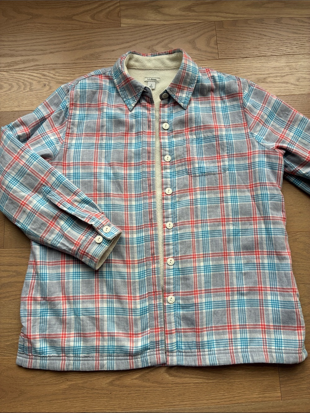 Chemise-veston L.L.Bean à carreaux, doublée en polaire – taille S